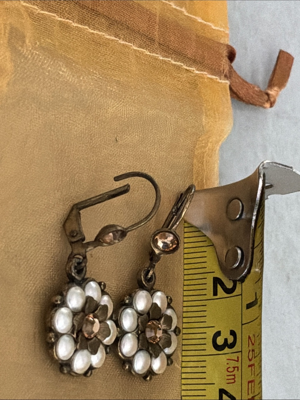 Michal Negrin Drop Flower earrings - Picture 4 of 6